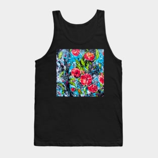 Colorful Graffiti Roses Street Art Pattern Tank Top